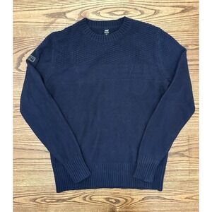 Helly Hansen Men's Large Navy Arctic Ocean Lambswool Blend Crewneck Knit Sweater